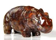 Pietersite Carved Crystal Hippopotamus, Gemstone, Chatoyant