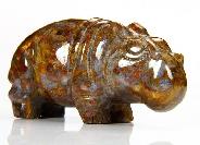 Pietersite Carved Crystal Hippopotamus, Gemstone, Chatoyant